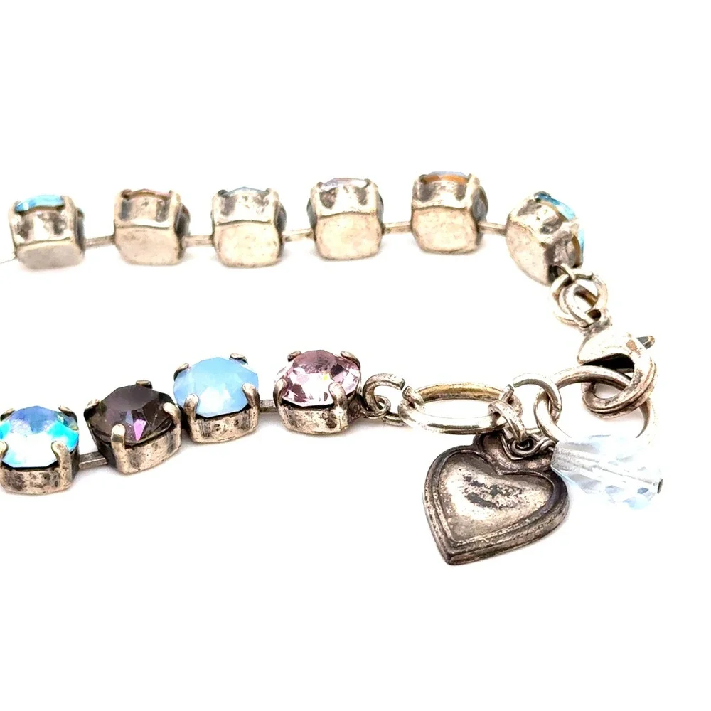 Mariana Swarovski Crystal Bracelet Shimmering Moonlight Aquamarine Silver Tone
